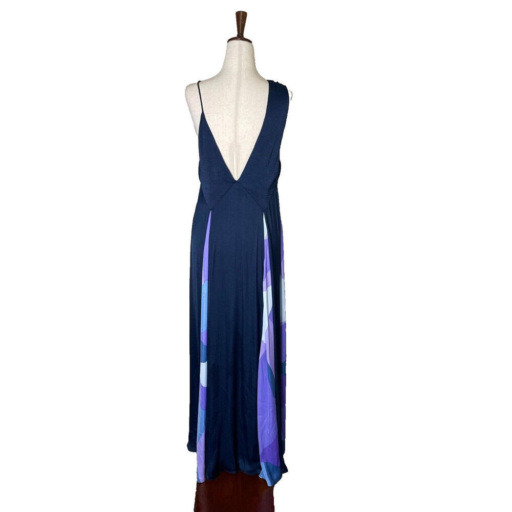 Free People Spectrum Maxi Dress Sleeveless Deep V Flowy Colorful Boho Womens S - Picture 4 of 8
